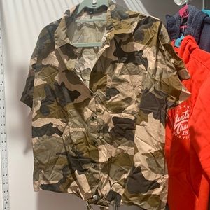 Madewell camo blouse